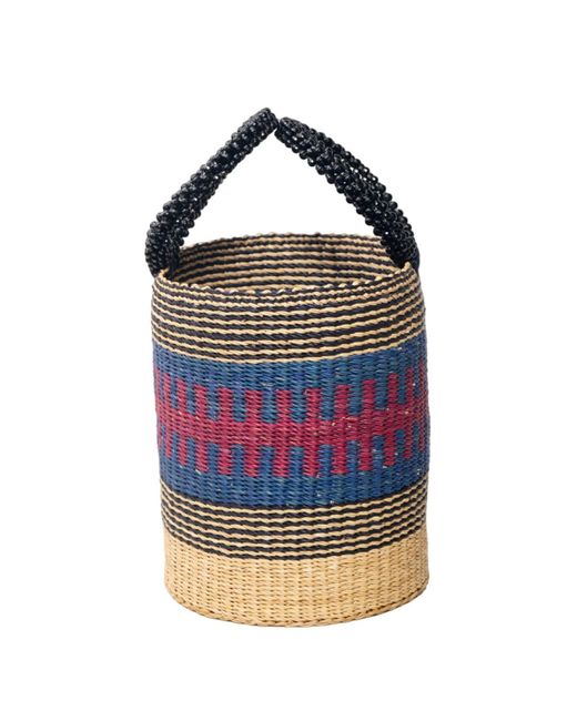 ORTUS Blue Naa Straw Bucket Bag