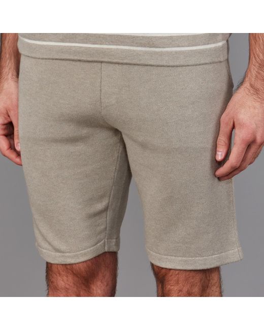 Paul James Knitwear Gray Midweight Allessio Cotton Knitted Shorts for men