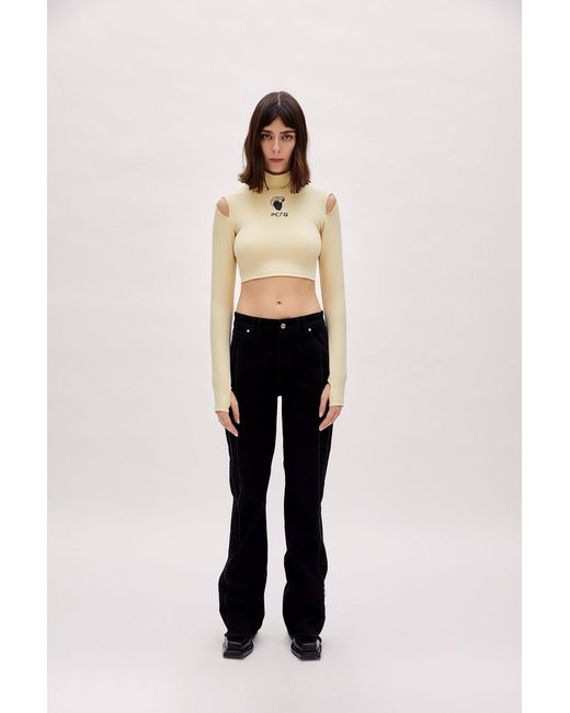 Pcfg Natural Neutrals Long Sleeve Crop Top