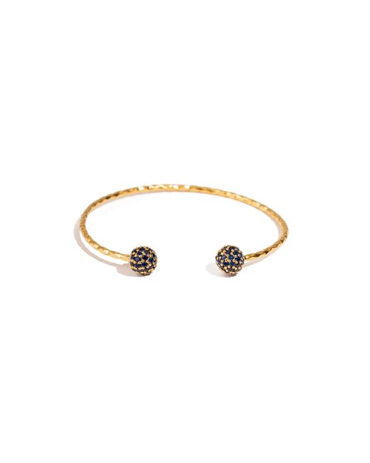 Ebru Jewelry Metallic Sapphire Grace Adjustable Cuff Bracelet