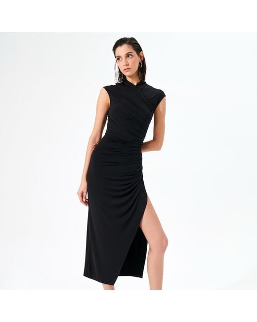 Herfetch Black Midi Kimono Dress