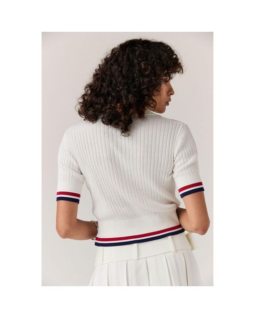 Goldie Byrd White Knit Polo