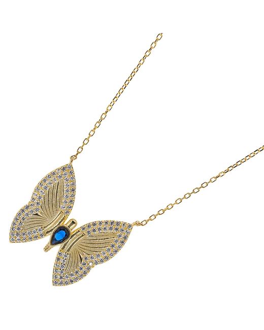 Ebru Jewelry Metallic Hope Butterfly & Diamond Necklace