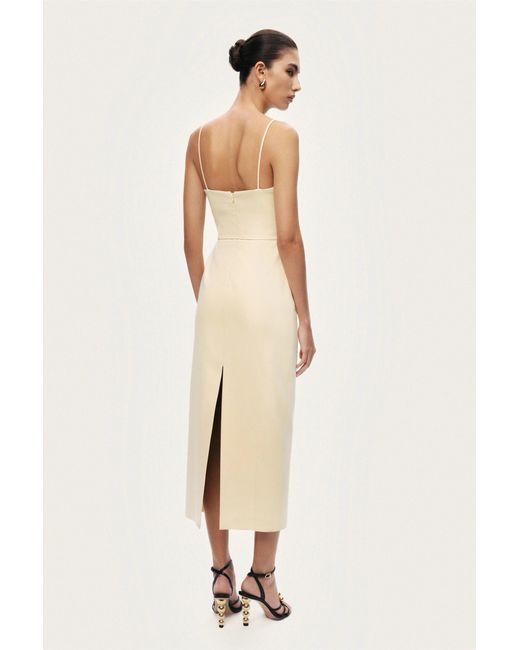 Nocturne White Strappy Belted Midi Dress