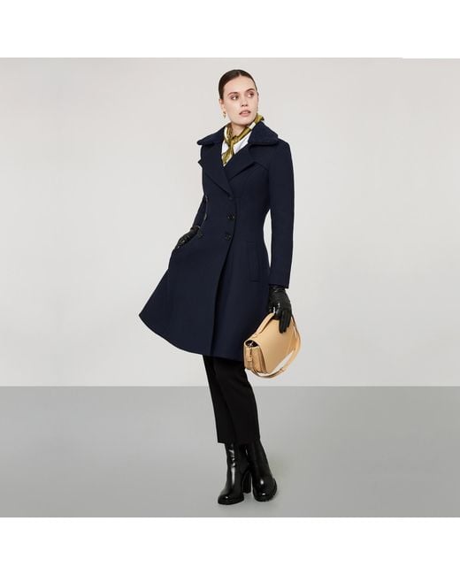SEREN LONDON Blue Double Breasted Flared Coat