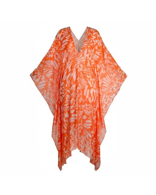 Coco Riko Ibiza Orange Neutrals Johanna Maxi Kaftan Tangerine