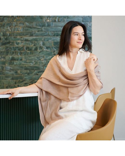 Variously Natural Jute Golden Hand Woven Soft Linen Silk Scarf for men