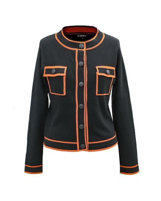Smart and Joy Black Short Jacket With Contrasting Braids