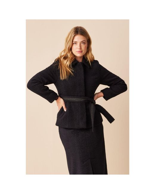 Marianna Déri Black Belted Bouclé Jacket