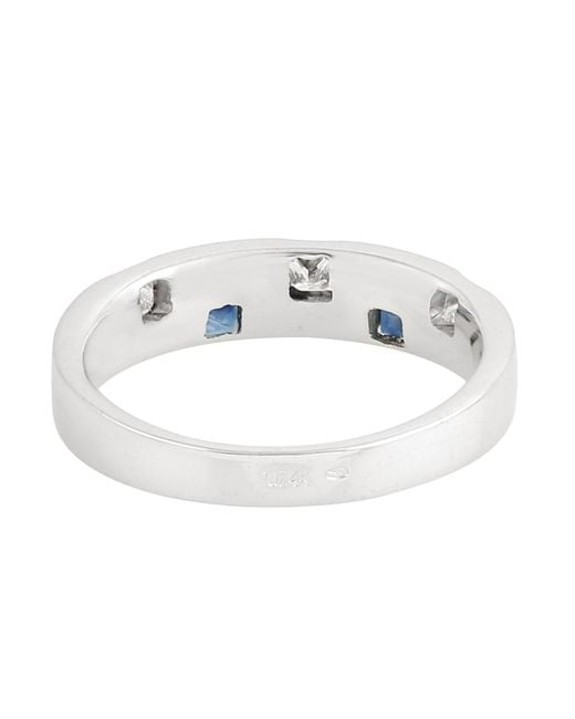 Artisan Blue 18K Sapphire And Diamond Band Ring