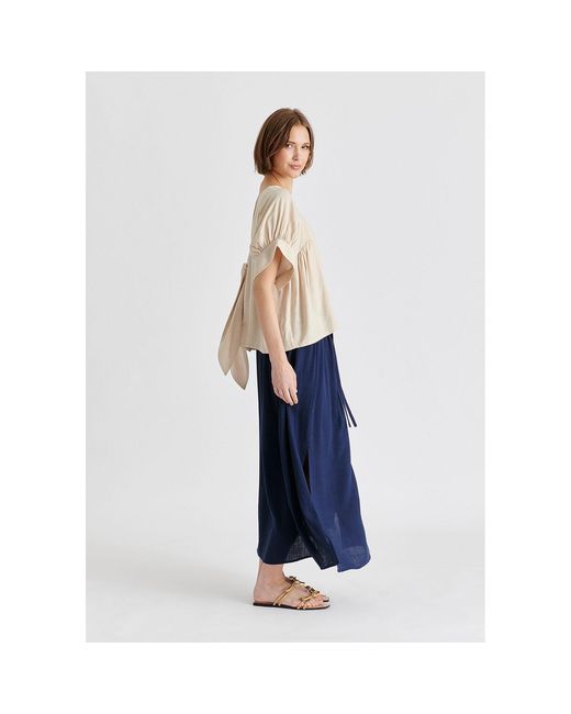 Paisie Natural Neutrals Relaxed Fit Top With Back Bow Detail