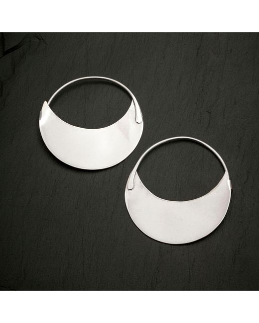 Zula Jewelry + Design Metallic Crescent Moon Hoop Earrings