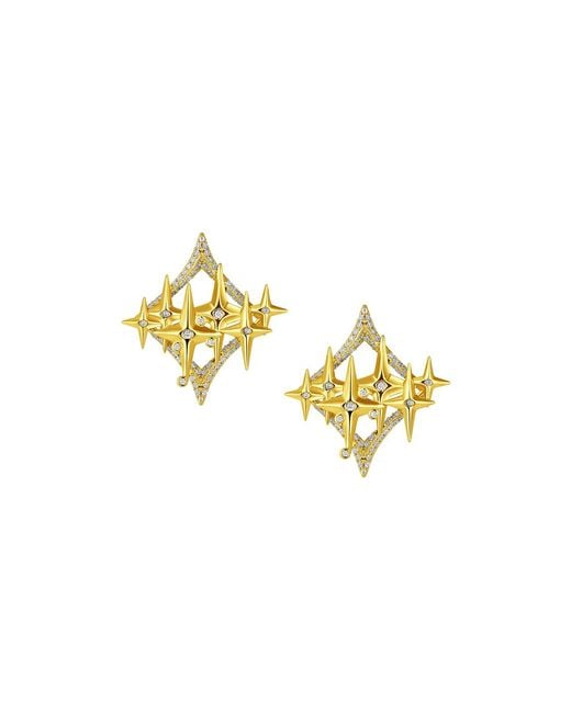 Retro Chic Metallic Golden Starry Earrings