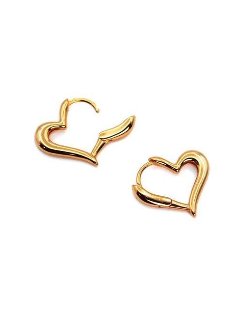 VicStoneNYC Fine Jewelry Metallic Lovely Heart Hoop Earrings