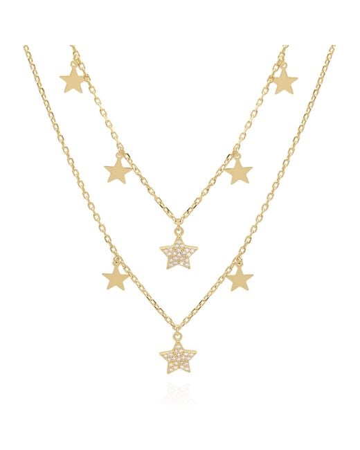 Luna Charles Metallic Blake Double Row Star Necklace