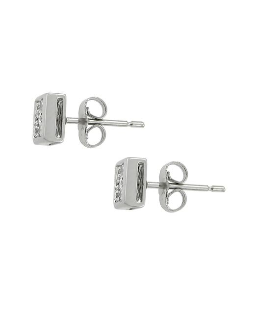 Artisan White Princess Cut Diamond Cluster Stud Earrings