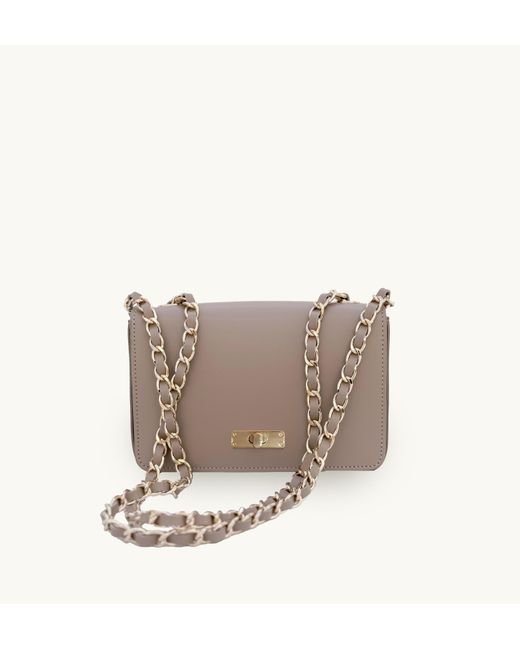 Apatchy London Gray Neutrals The Grace Mocha Leather Bag