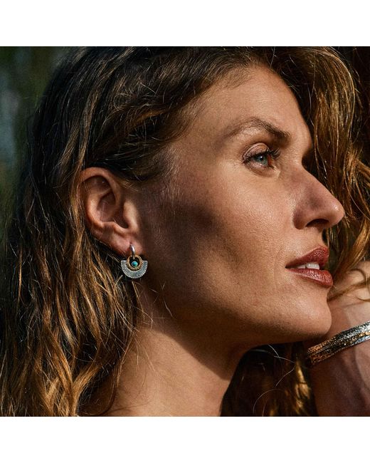 Charlotte's Web Jewellery Metallic Sundar Fan Huggie Hoop Earrings