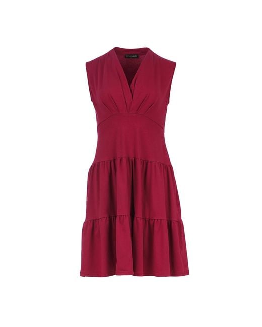 Conquista Red Sleeveless Bordeaux Cotton Jersey Dress