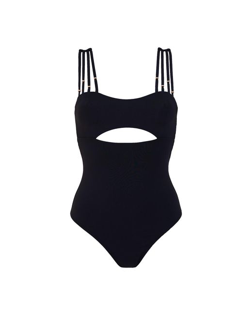 Aulala Paris Blue The Modern Muse One Piece Swimsuit With Wide Beaded Strap