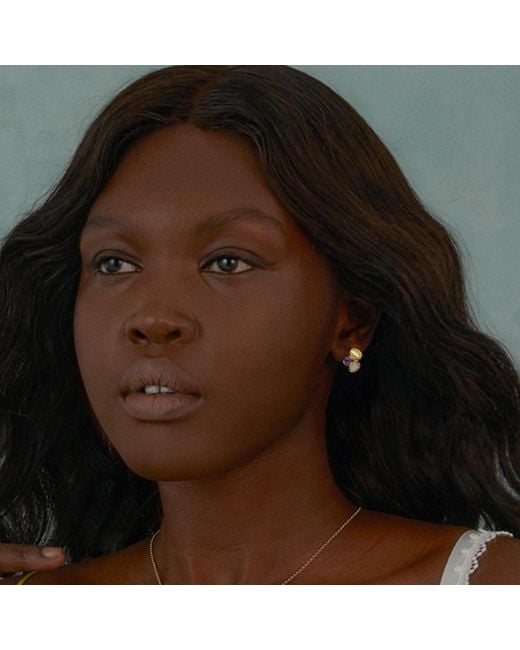 Vintouch Italy Metallic Cosmo 18kt Gold-plated Multicolor Stud Earrings