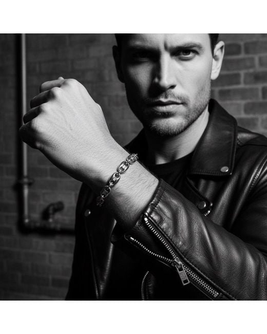 Tg-Jewellery by Tamara Gervasio Metallic Anchor Links Bracelet With Wave T-Bar – Sterling
