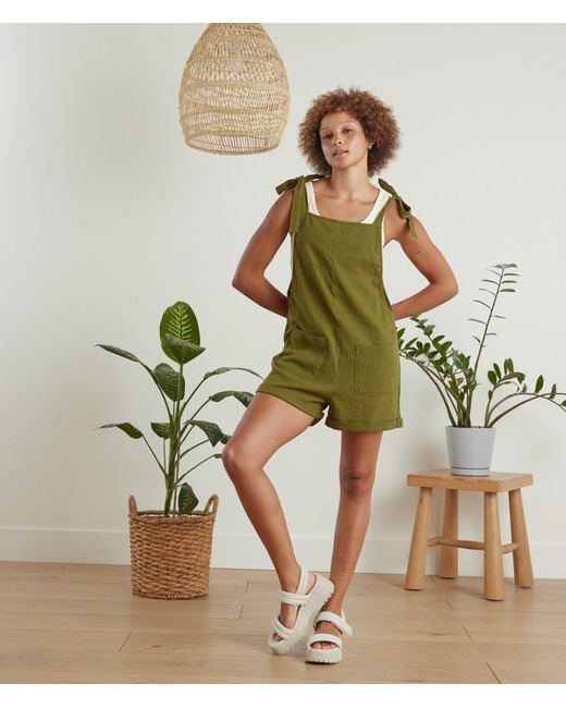 Known Supply Green Tie Top Gauze Romper