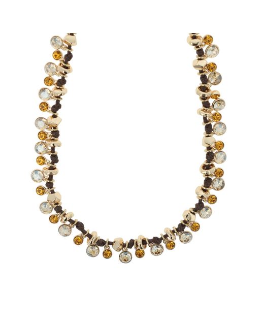 Otazu Metallic Classic Crystal Necklace