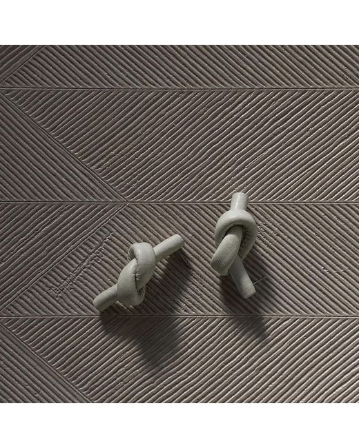 WAIWAI Metallic Ivory Knot Leather Earrings