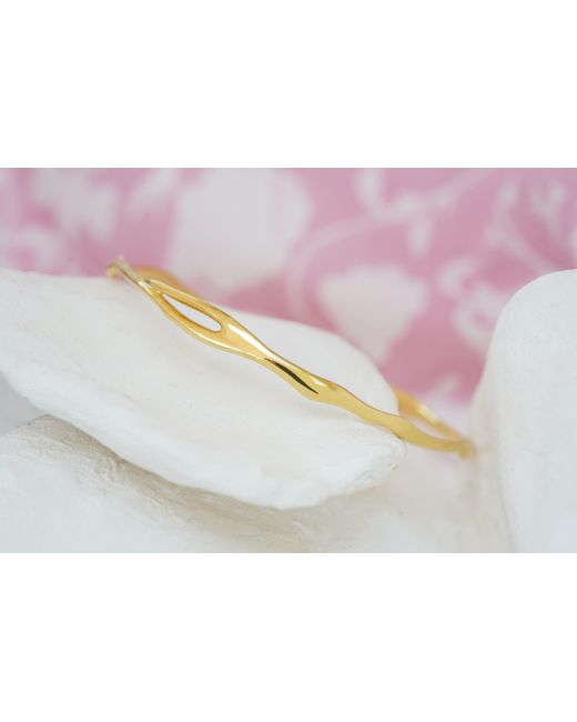 Isla Silver Metallic Organic Flow Vermeil Bangle