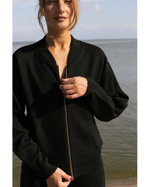 SALANIDA Blue Onda 100% Merino Bomber Jacket