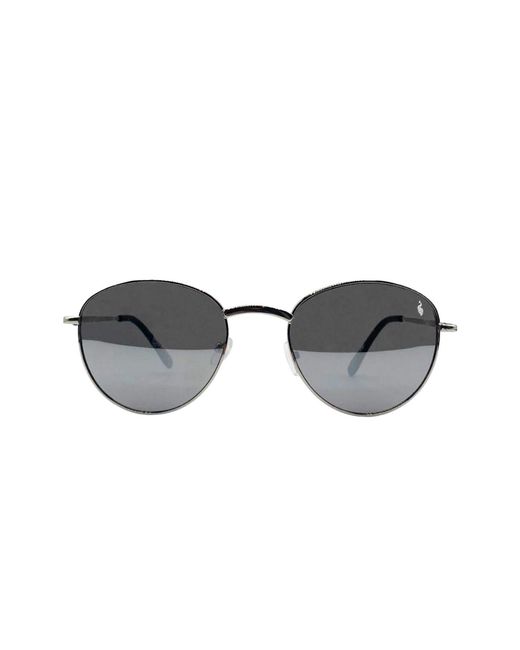 Hortons England Gray Havanna Round Metal Sunglasses