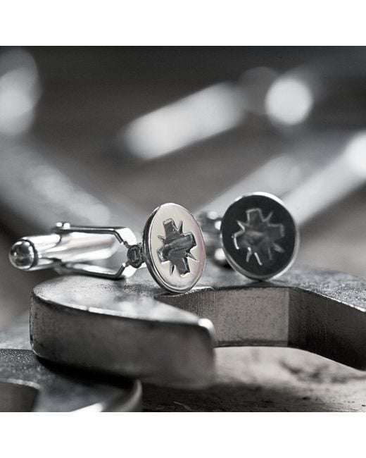 Edge Only Metallic Phillips-Head Screw Cufflinks Sterling for men
