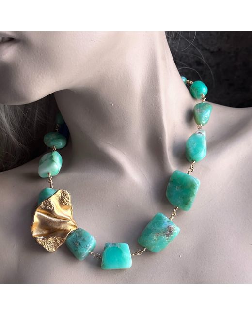 Lori Kaplan Design Green Chrysoprase Chunky Necklace