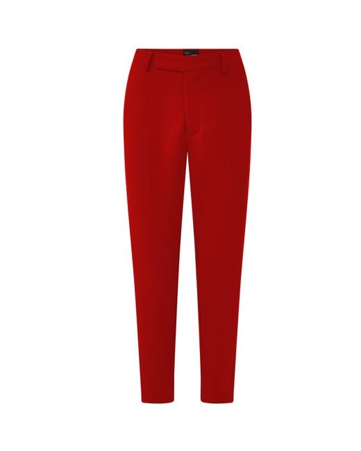 Layo G Red Cropped Crimson Stretch Dress Pants
