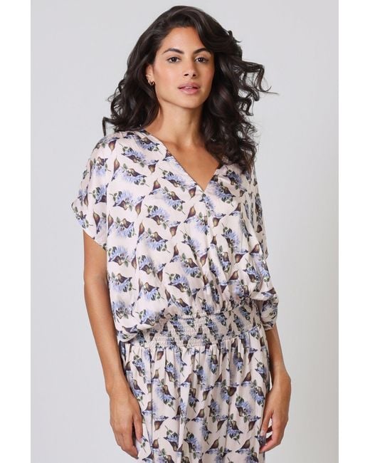 Traffic People Multicolor Neutrals Hummingbird And Bird Print Whispers Cropped Top