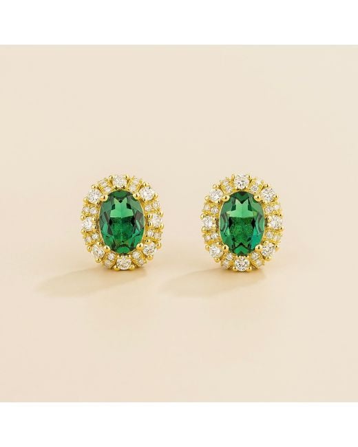 Juvetti Green Viva Earrings Emerald & Diamond