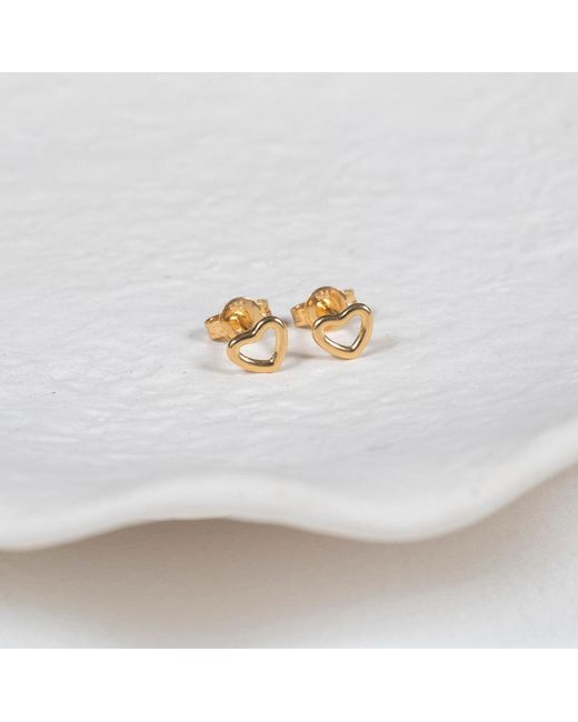 Auree Jewellery Metallic Verona Mini Vermeil Love Heart Stud Earrings