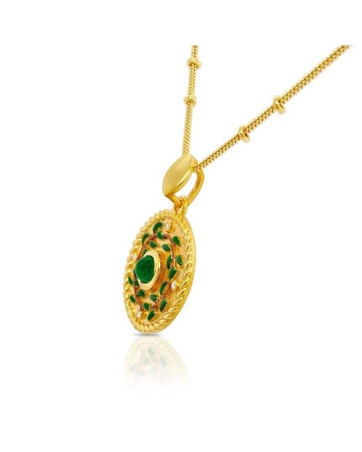 GEM BAZAAR Metallic Emerald Birthstone Mythology Pendant