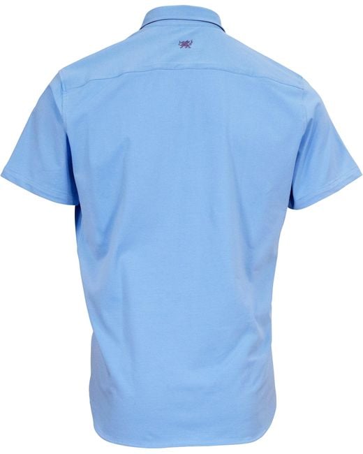 Lords of Harlech Blue Todd Knit Shirt for men