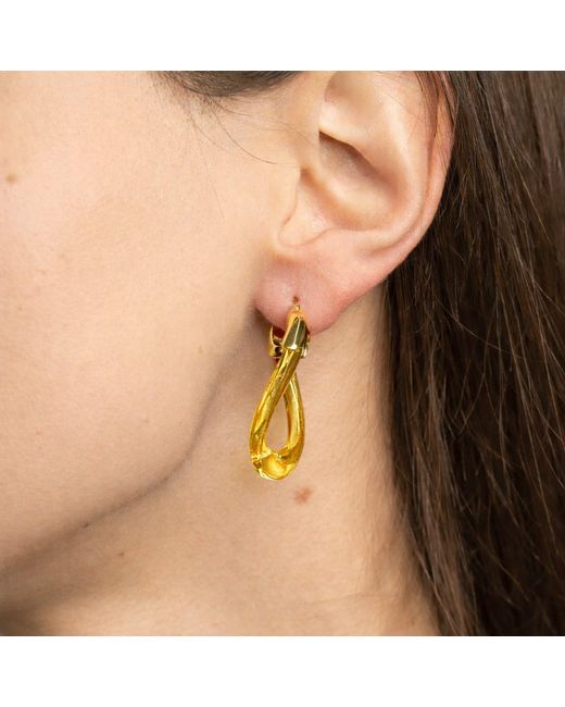 Gold & Honey Metallic Citrine Curb Link Lucite Birthstone Hoop Earrings