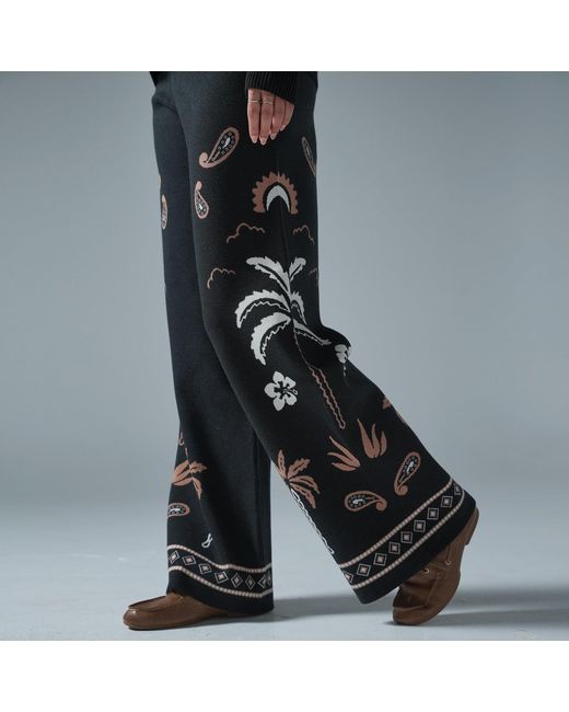 LOVEIST STORE Black The Sidi Knit Wide Leg Trousers