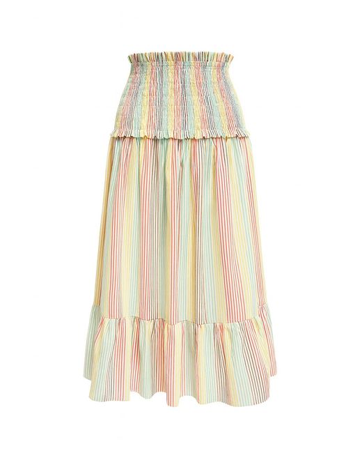 Exquise Natural Neutrals Dezirae High Waist Smocked Midi Skirt