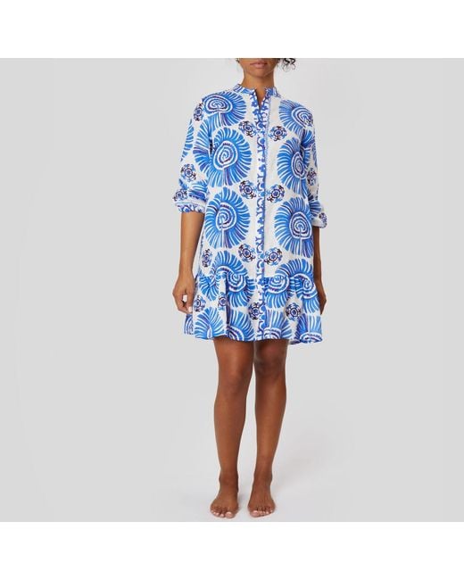Casa Atelier by Ferdinando Fusco Blue Bali Frou Frou Shirt