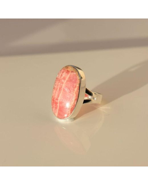 FV Jewellery White La Stèle Rhodochrosite & Oval Ring