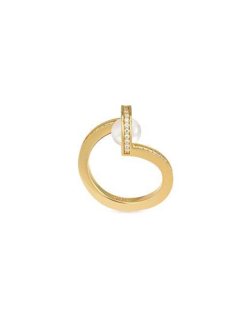 Meulien Metallic Pearl And Arc Ring