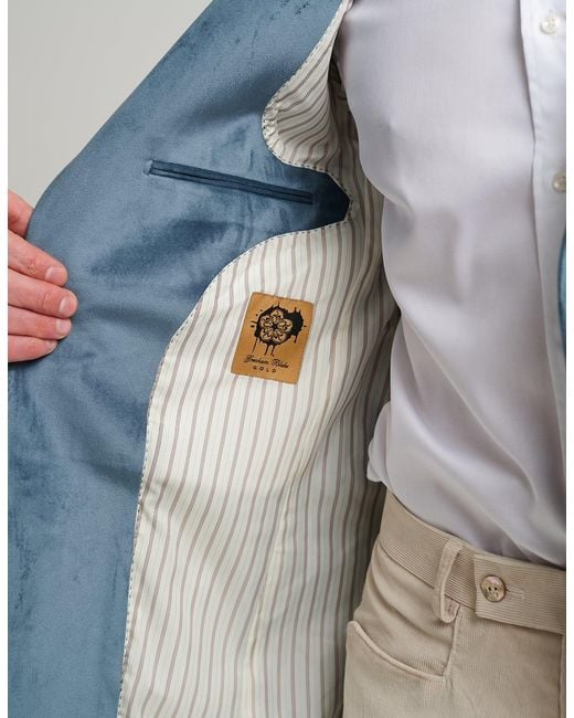 Gresham Blake Blue Light Velvet Jacket for men