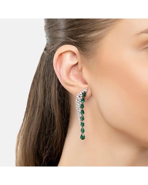 Latelita London Blue Baroness Gemstone Drop Earrings Emerald