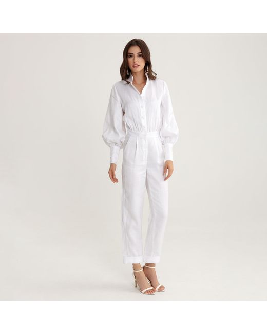 Lita Couture White Summer Breeze Jumpsuit