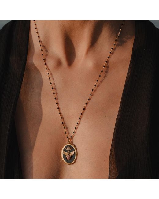 Myrto Katramadou Jewellery Metallic Queen Bee Crystal Necklace